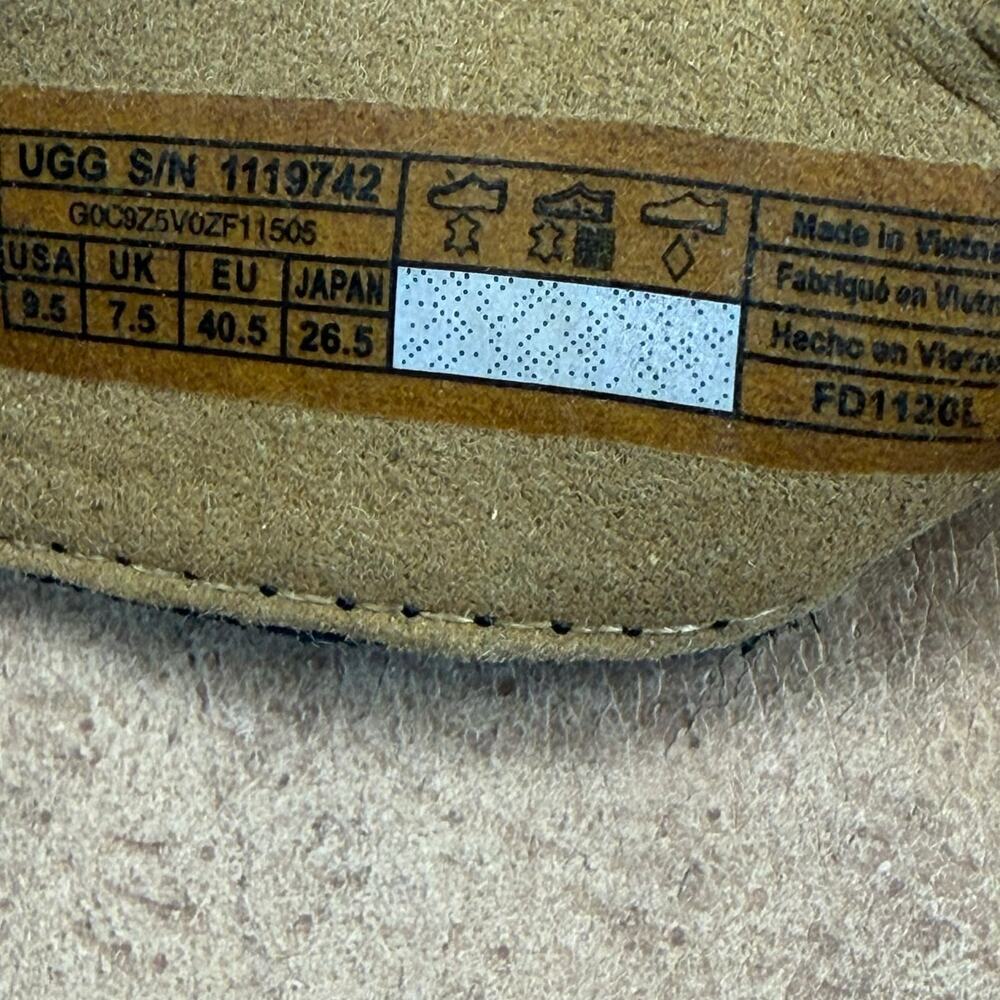 UGG Leather Ankle Strap Platform Espadrille Sandals Women Size 9.5 April Black - Picture 10 of 12